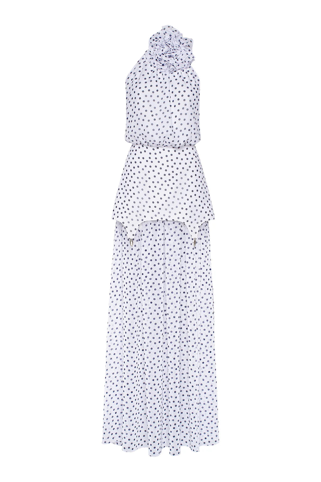 Maxi dress with polka dots, milky, (Guranda) GRD0022090
