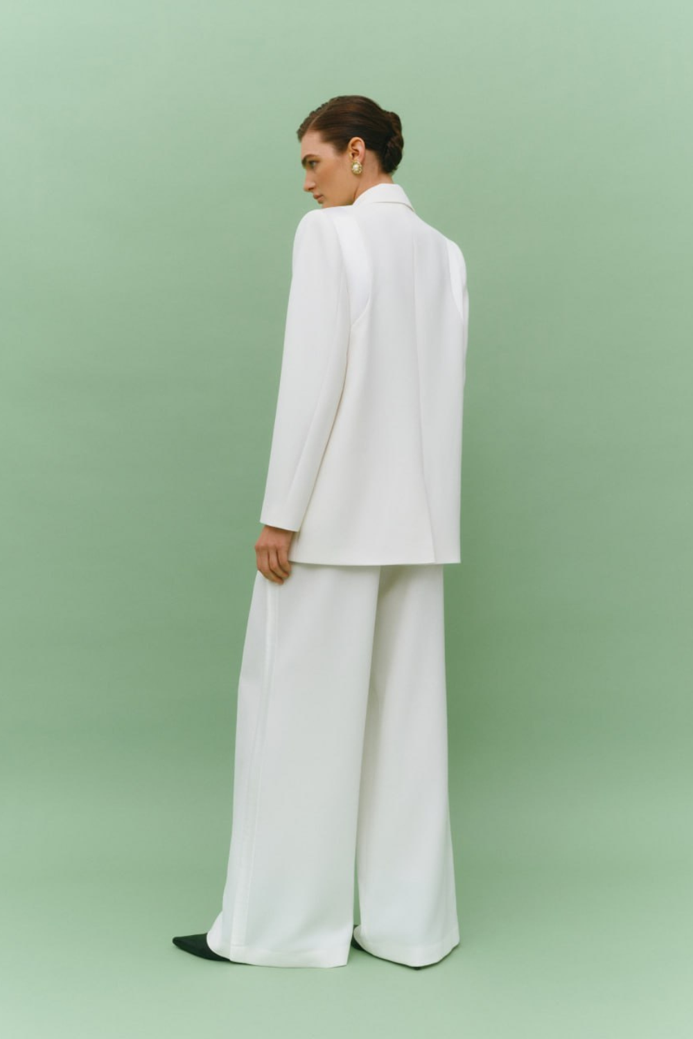 Двобортний піджак зі вставками (Total White) FW2303