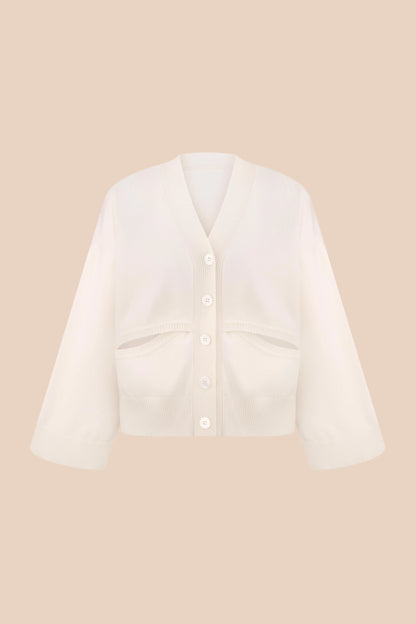 Kardigan na knoflíky, (Total White) SS2501