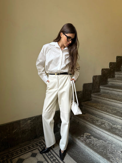 Kalhoty z ekokůže (Total White) , FW2509