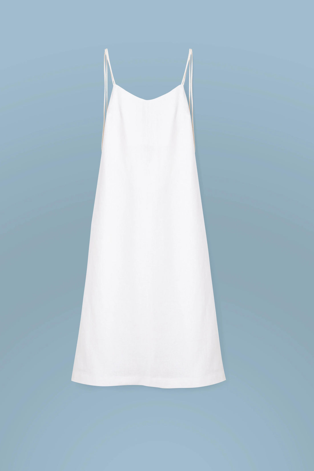 Lněné šaty s ramínky, (Total White) LB2507