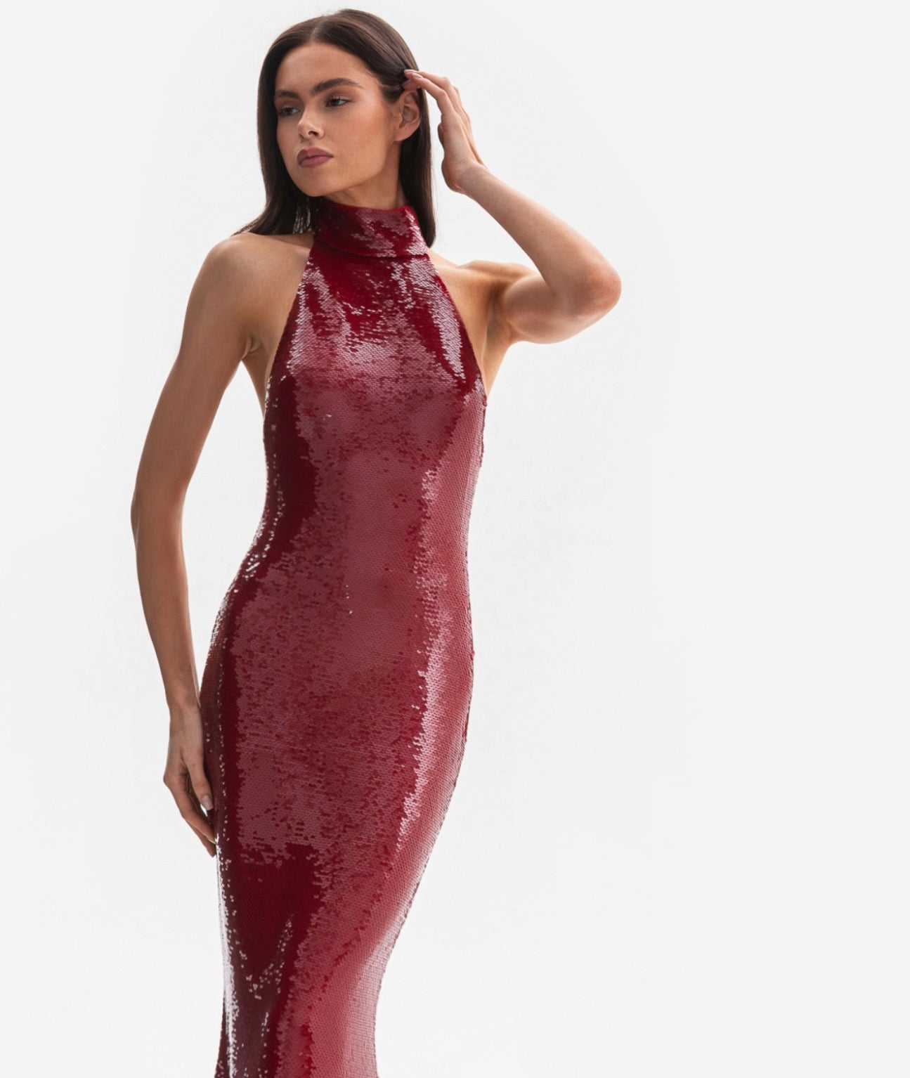 Šaty SHIMMER - večerní, dlouhé flitrované šaty s odhalenými zády (LE GRETES) , DR04\3S25