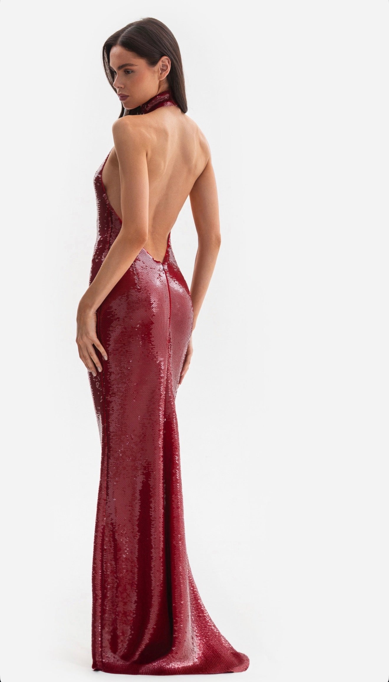 Šaty SHIMMER - večerní, dlouhé flitrované šaty s odhalenými zády (LE GRETES) , DR04\3S25