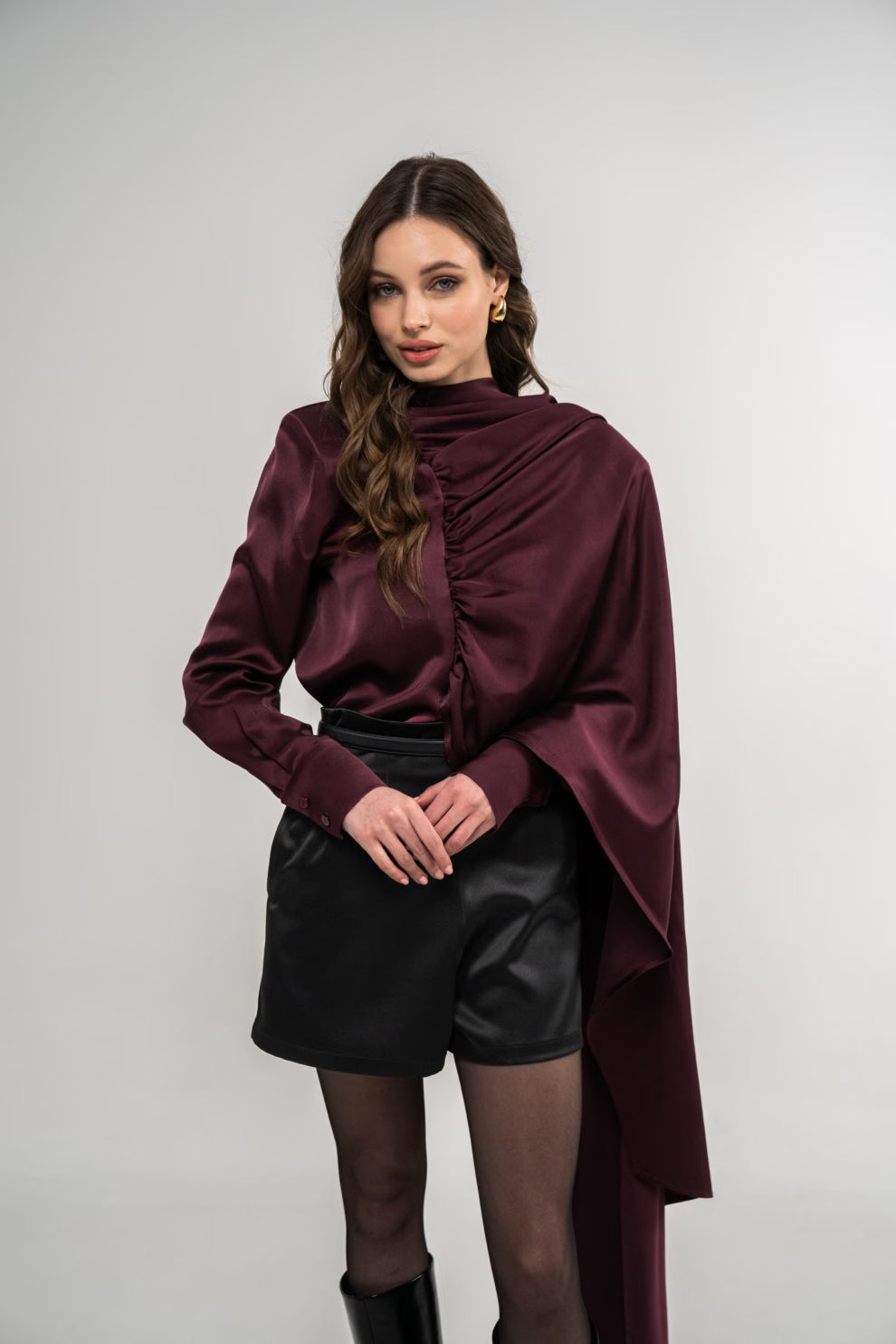 Burgundy blouse VELORA (Mint), 3436580000012