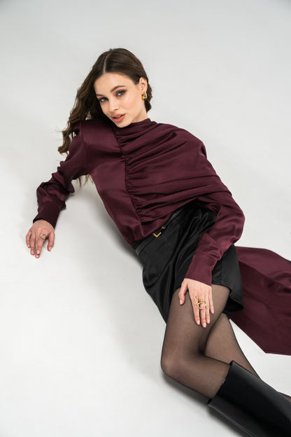 Burgundy blouse VELORA (Mint), 3436580000012