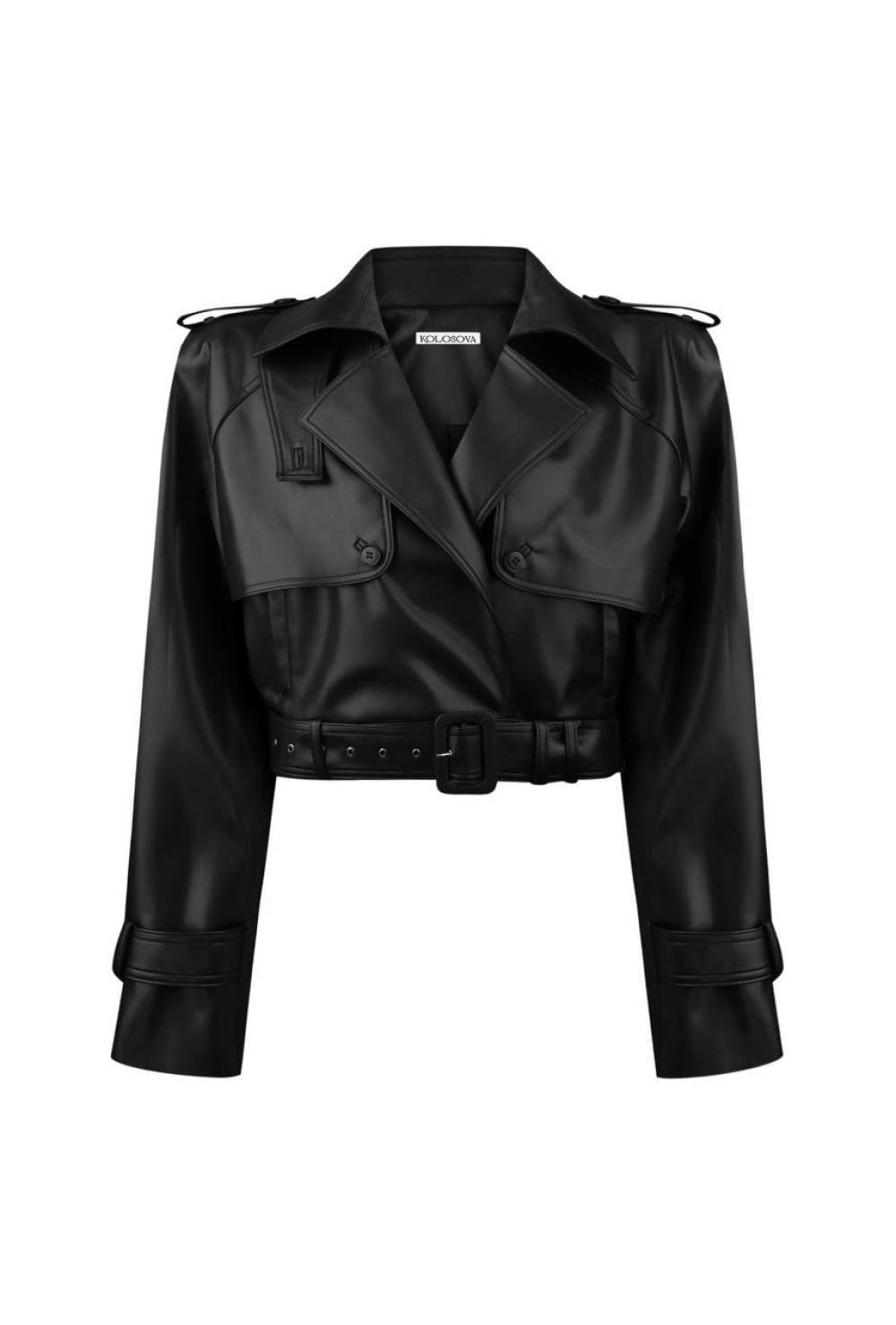 Bunda biker z eko-kůže (černá), (Kolosova) K008A
