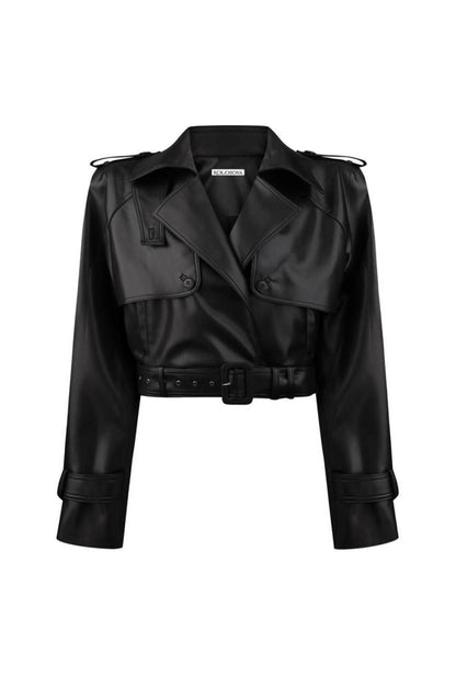 Bunda biker z eko-kůže (černá), (Kolosova) K008A