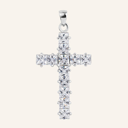 Stříbrný přívěsek křížek se zirkony Crystal Cross (SilveAmo) , P2F.4042