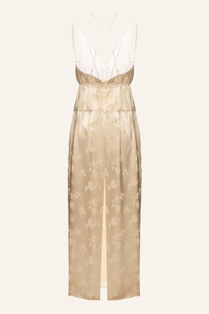 Béžové květinové šaty (K.KVIT) , PSS260011