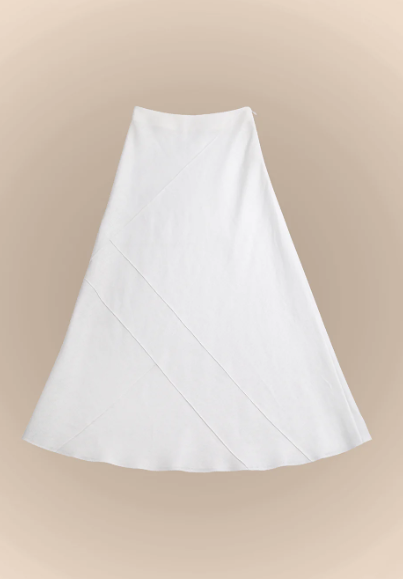 Skirt with seams (Total White) RE2306