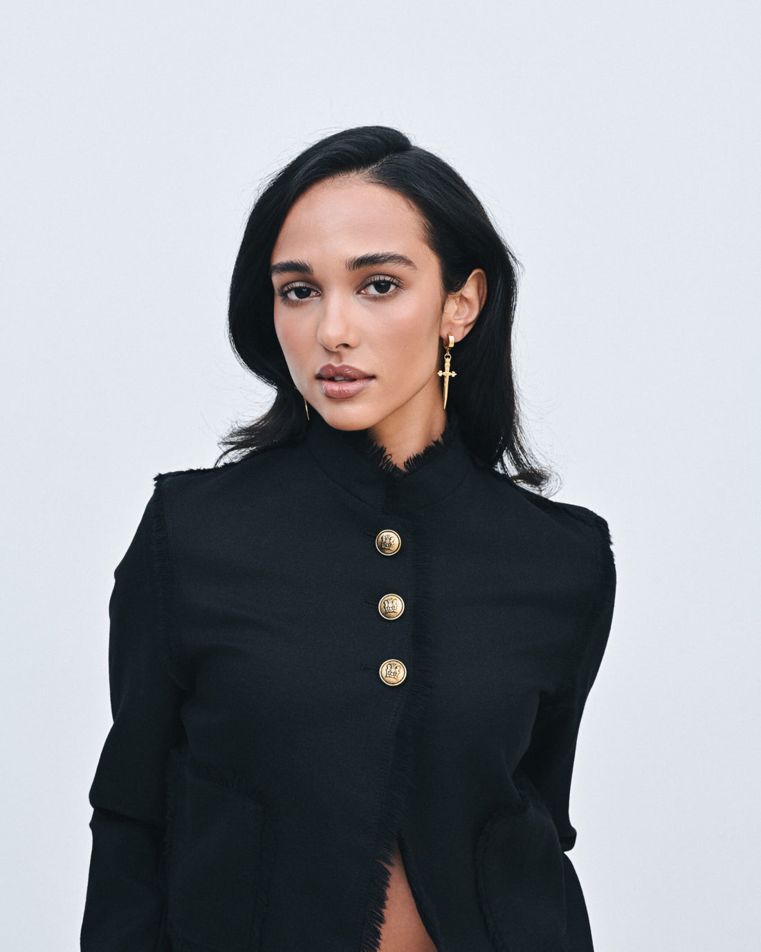 NÁUŠNICE "SWORD" ZLATÉ, (GrainsDeVerre) ES2