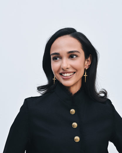 NÁUŠNICE "SWORD" ZLATÉ, (GrainsDeVerre) ES2