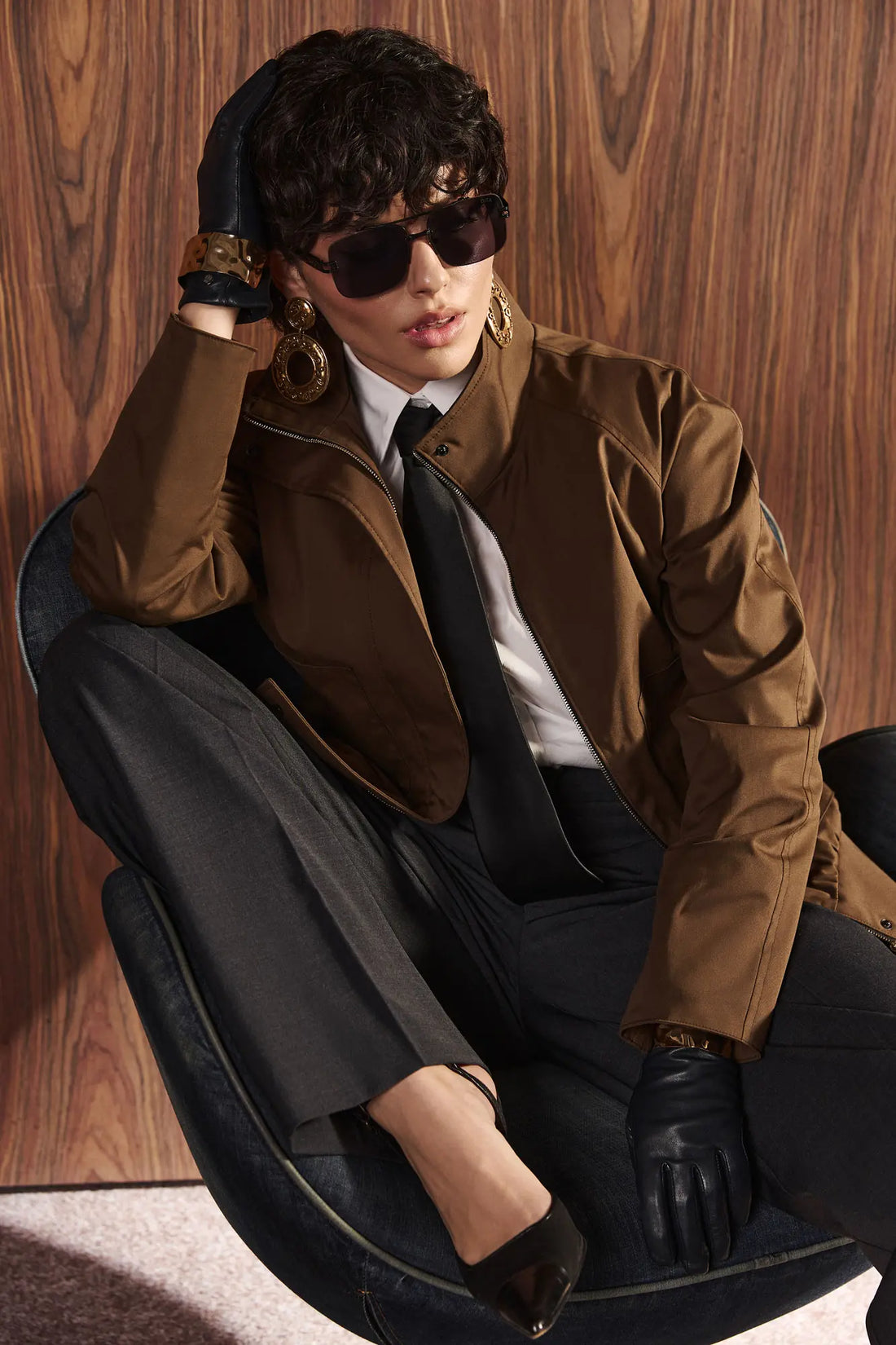 Bomber jacket, brown, (Nazarelli) VD113