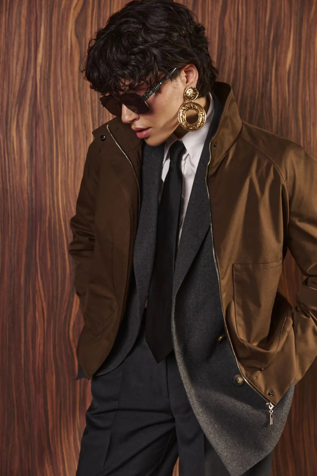 Bomber jacket, brown, (Nazarelli) VD113