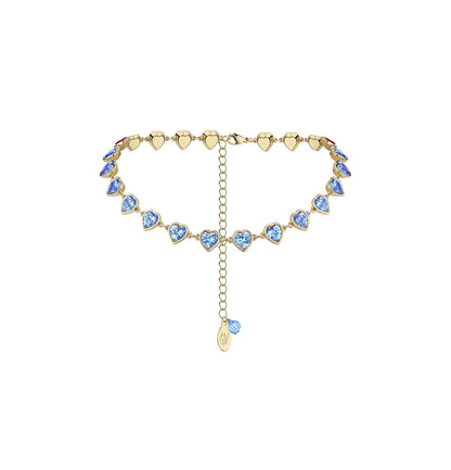 COLD HEART CHOKER BLUE GOLD (Grains de Verre) CHHsB2