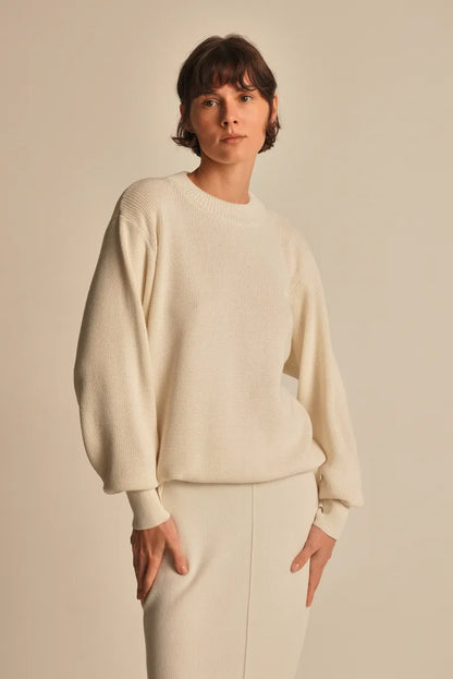 Knitted sweater, cream (T.MOSCA) SW25-01