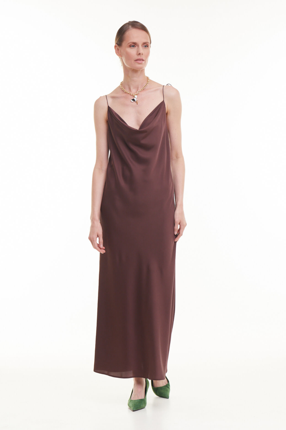 Сукня максі коричнева (Mint) 11545