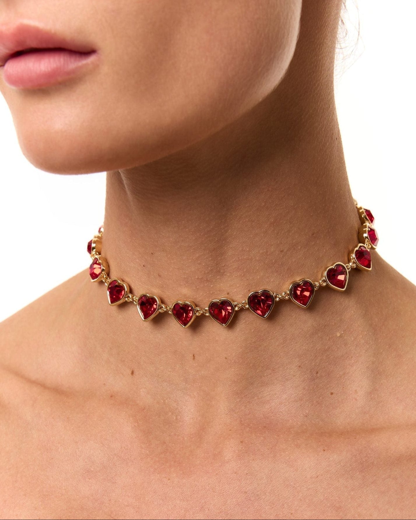 Náhrdelník Cold Heart Červeno-zlatý (Grains de Verre) , CHHs4