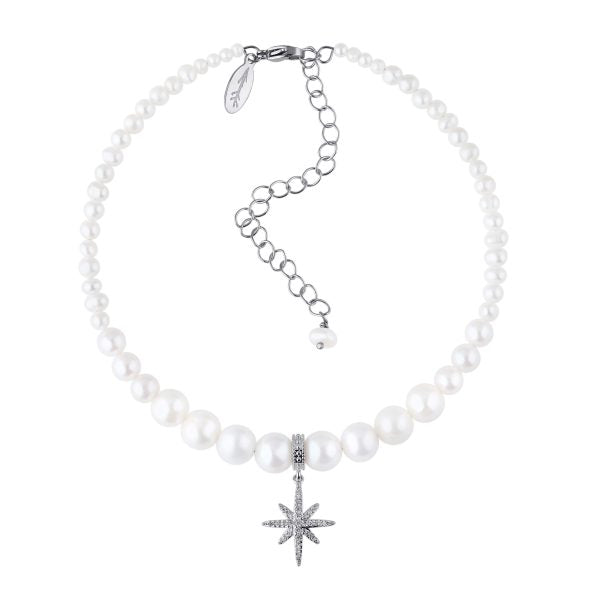 Bracelet with pearls Silver «MORNING STAR» (Grains de Verre) BRPS1