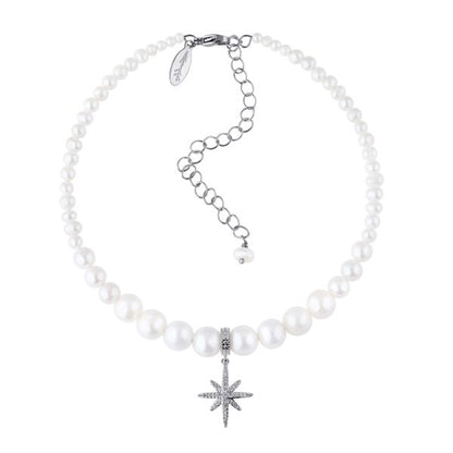 Bracelet with pearls Silver «MORNING STAR» (Grains de Verre) BRPS1