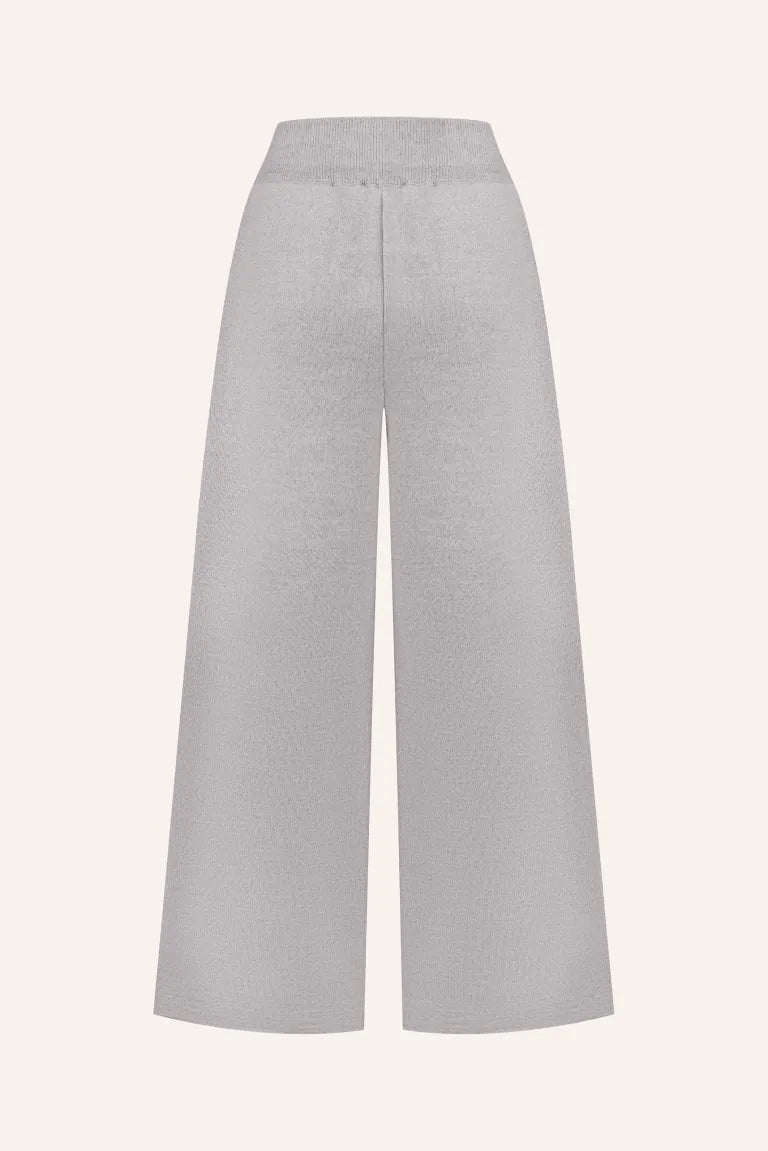 Light grey knitted palazzo trousers (T.MOSCA) BW25-01