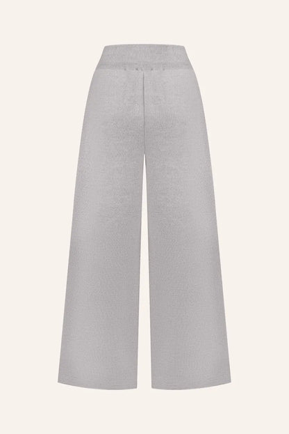 Light grey knitted palazzo trousers (T.MOSCA) BW25-01