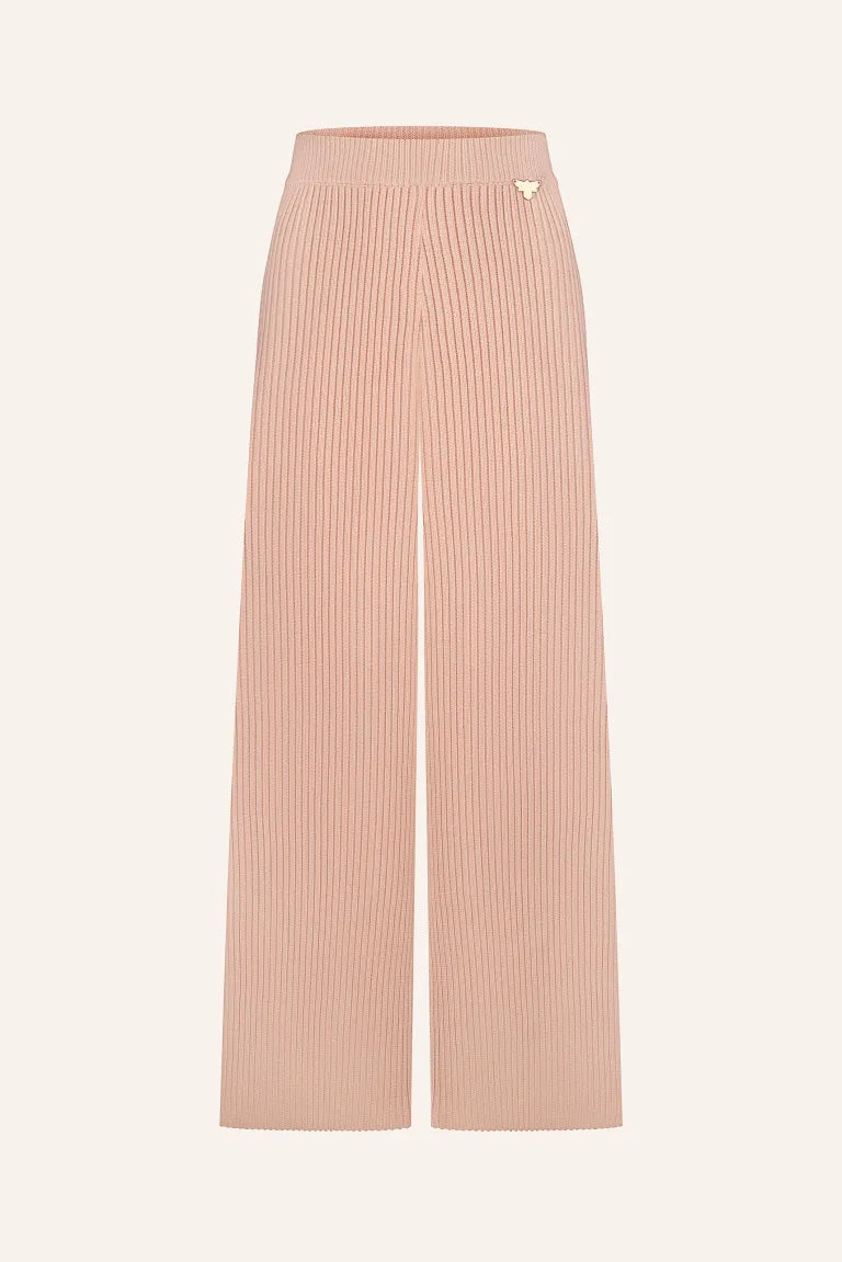 Knitted ribbed trousers, pink (T.MOSCA) BOL25-01