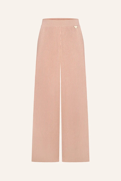 Knitted ribbed trousers, pink (T.MOSCA) BOL25-01
