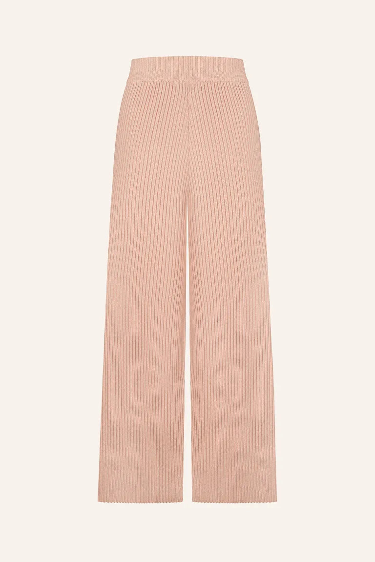 Knitted ribbed trousers, pink (T.MOSCA) BOL25-01