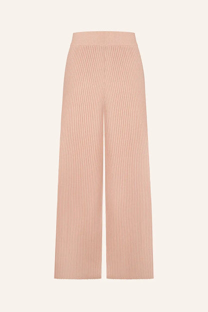 Knitted ribbed trousers, pink (T.MOSCA) BOL25-01
