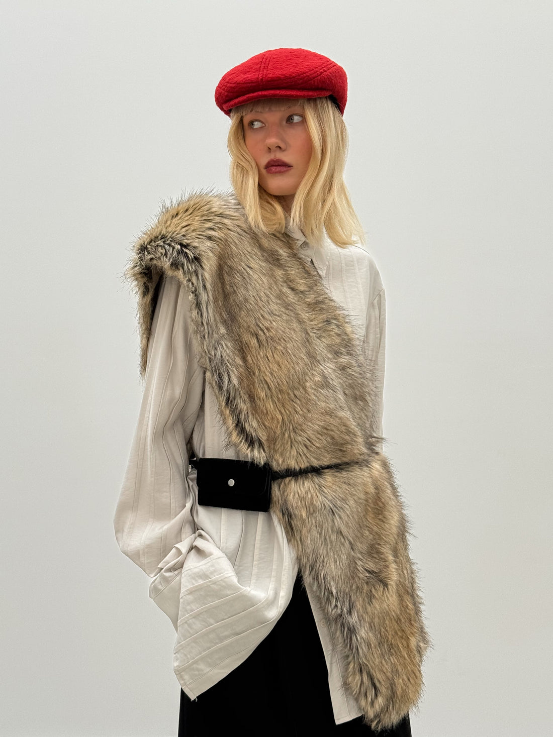 Červená čepice alpaky (Hoops)