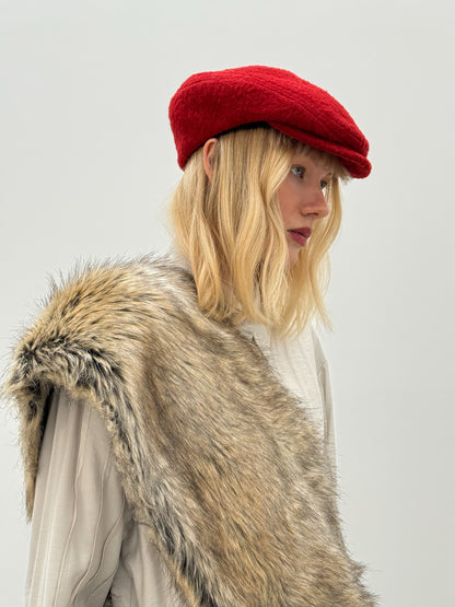 Červená čepice alpaky (Hoops)