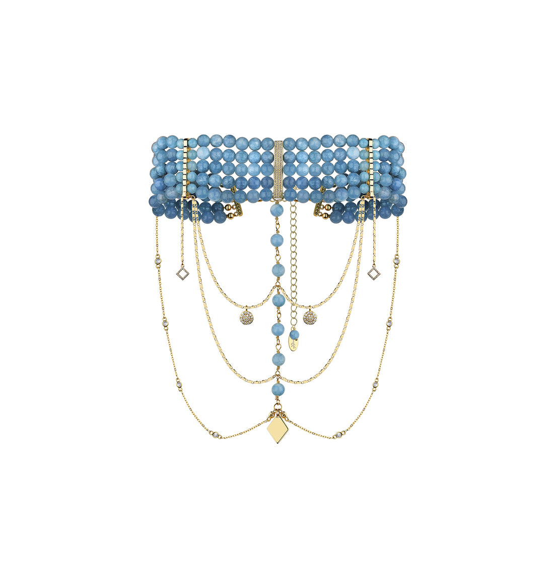 &quot;INNOCENT&quot; NET BLUE WITH GOLD (Grains de Verre) CHAX2