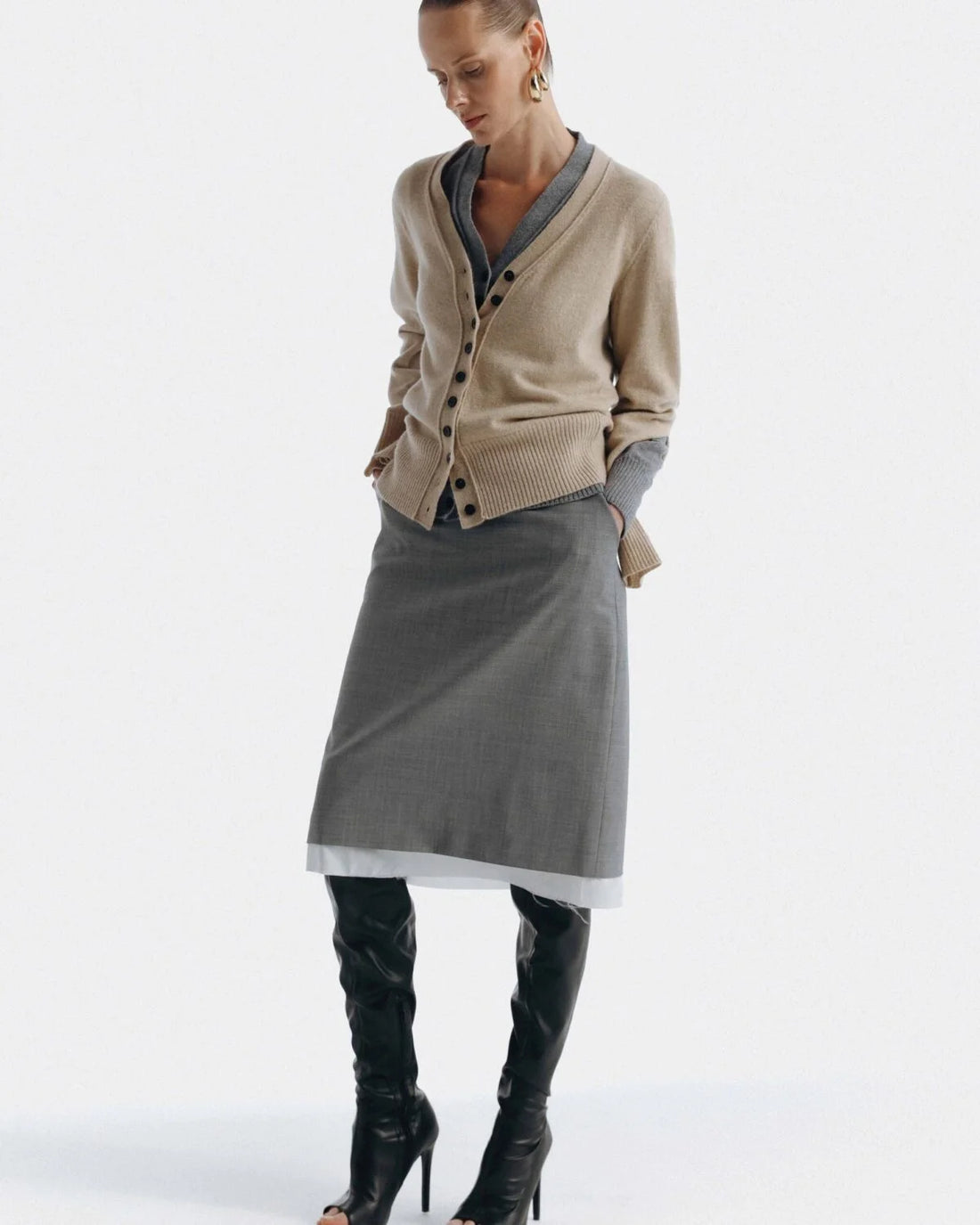 Cardigan béžový (K.KVIT) GAW252602