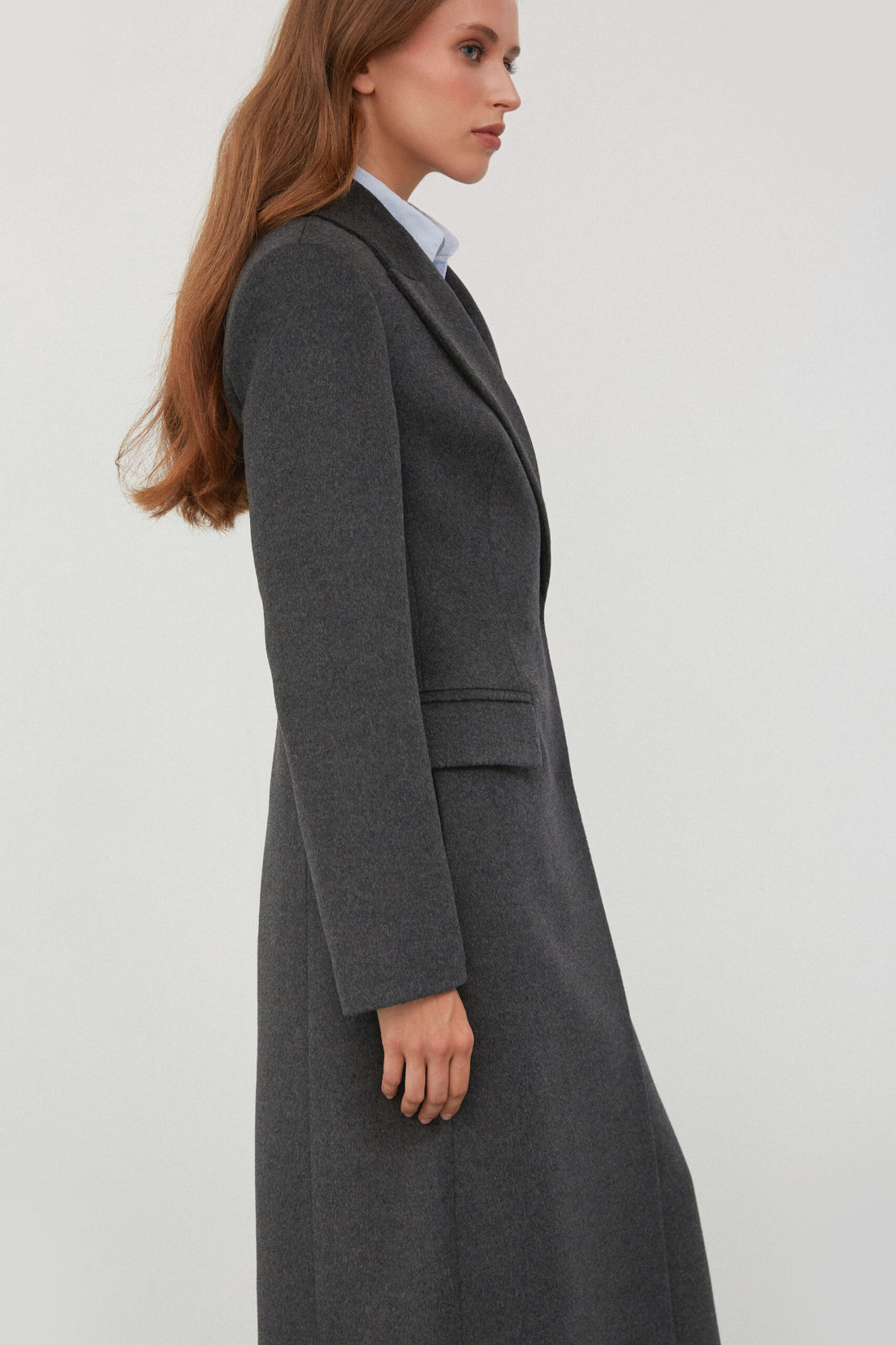 Kabát slim fit, šedý (TheMakers) 1248