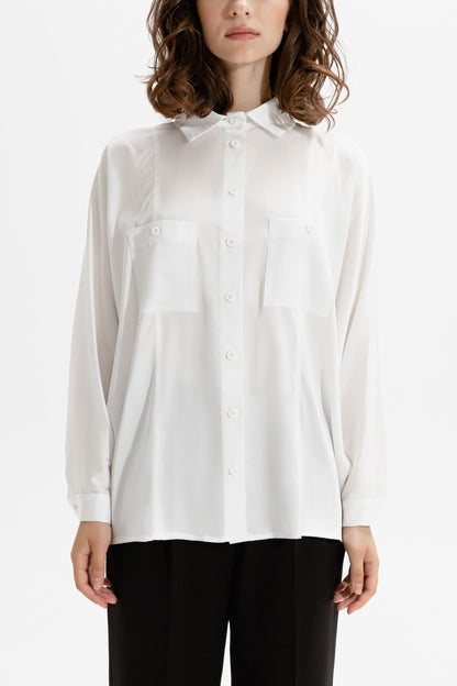 White silk blouse 2299 (mint)