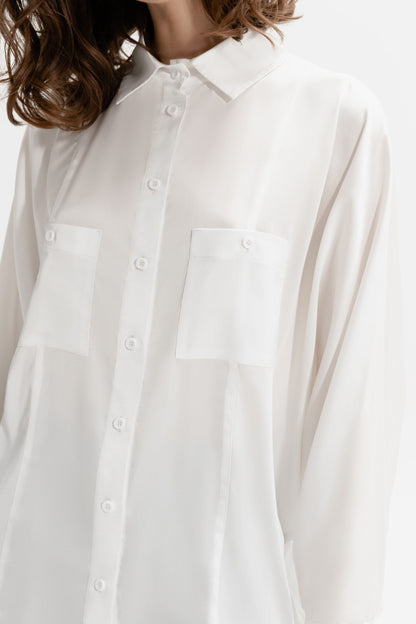 White silk blouse 2297 (mint)