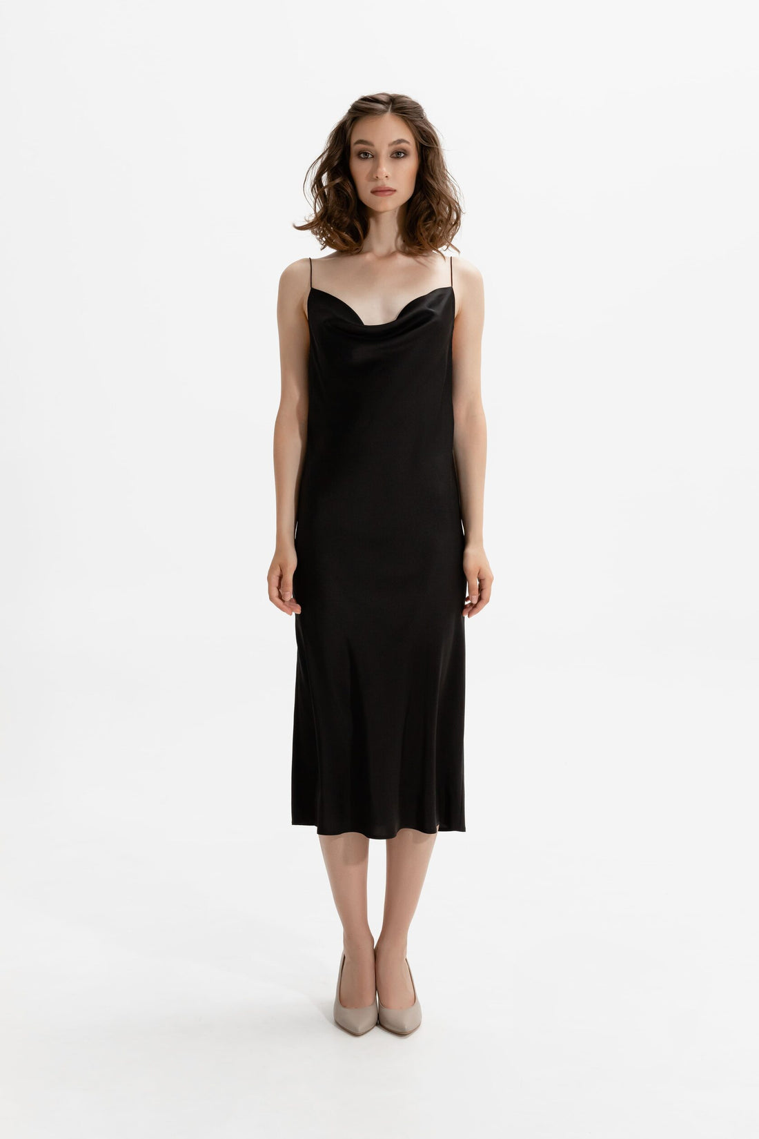Чорне шовкове плаття MINT (Mint) 00604
