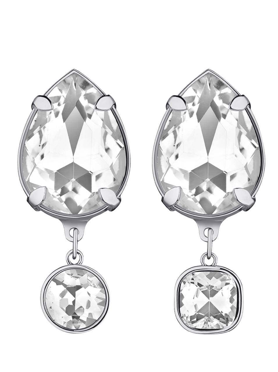 Clip earrings &quot;RADIANCE&quot; silver, (Grains de Verre) EWLC1
