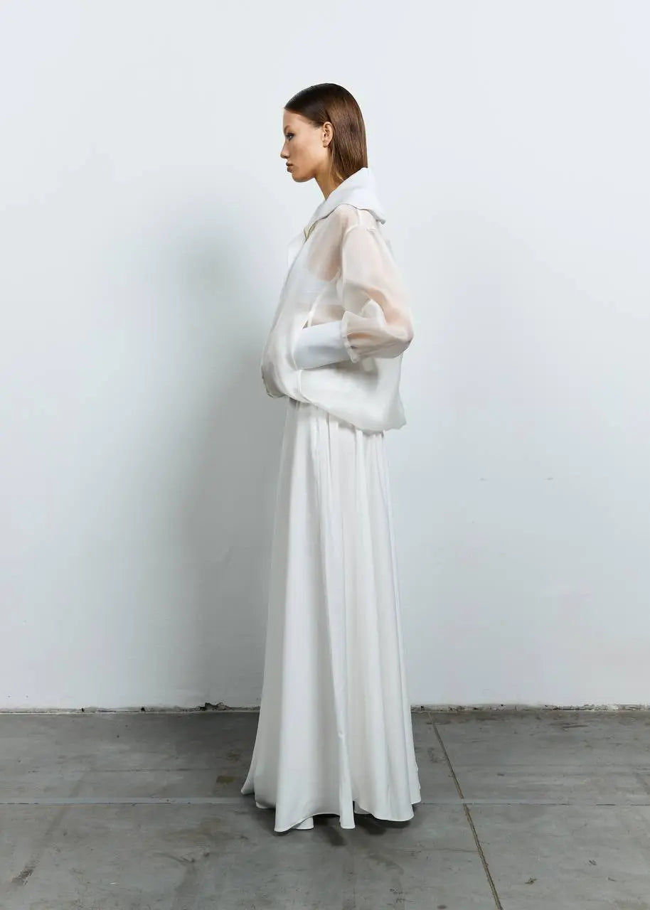 Біла органзова бомбер-куртка (Nazarelli), VD210