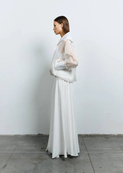 Біла органзова бомбер-куртка (Nazarelli), VD210