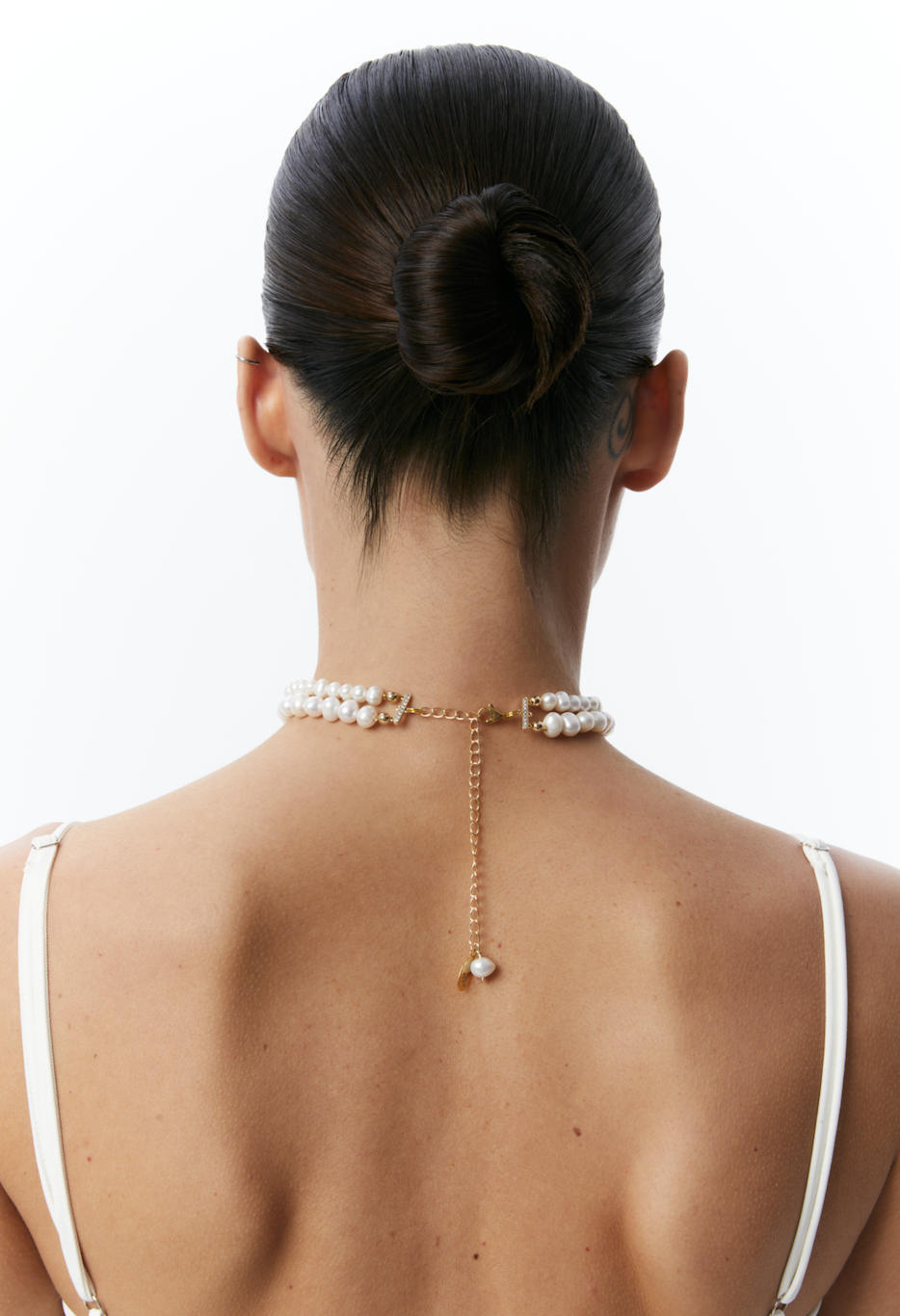 Natural pearl choker &quot;2 ROWS&quot; Gold (GrainsDeVerre) CH2P2