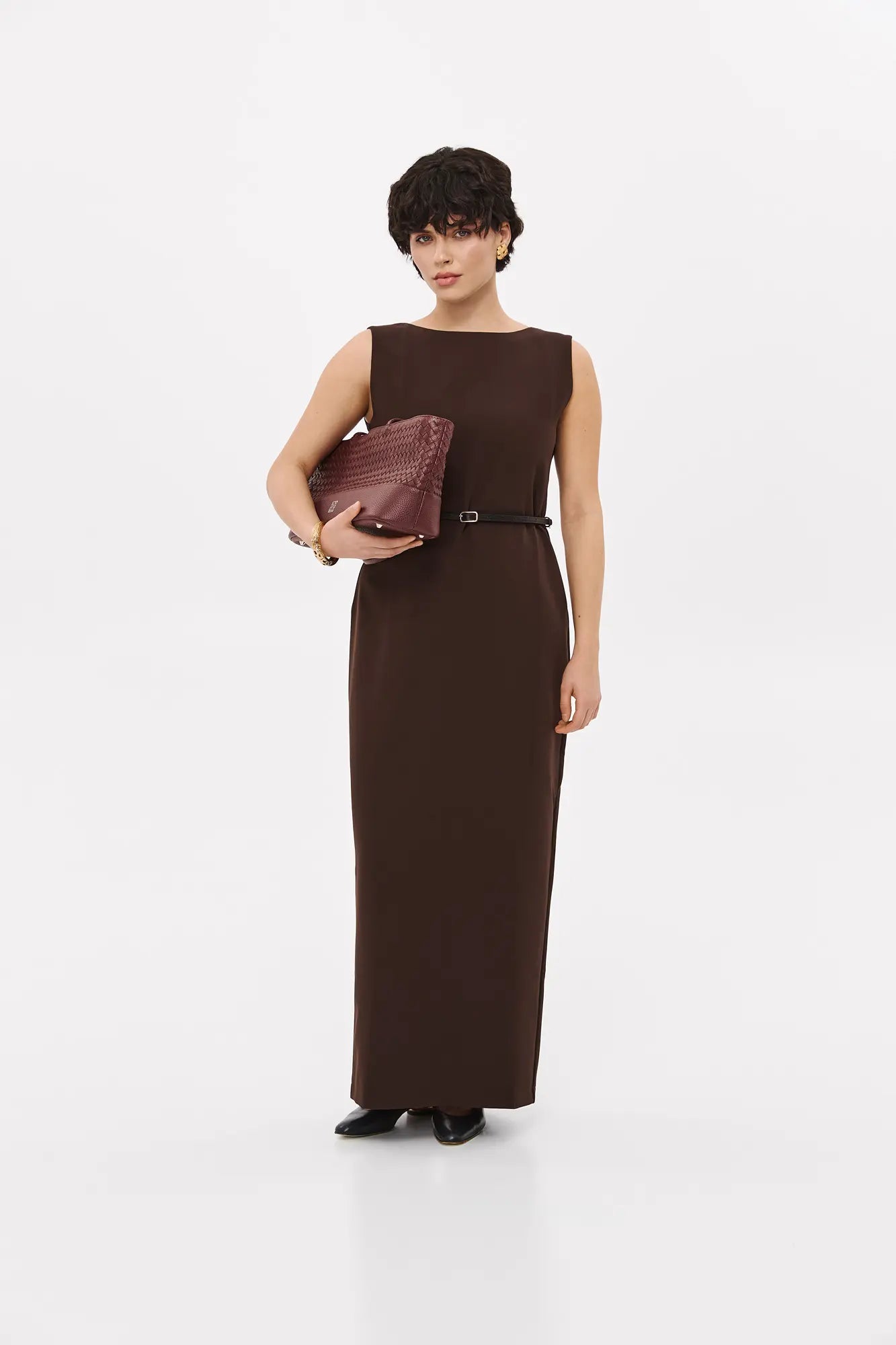 Sleeveless dress, brown, (Nazarelli) VD122