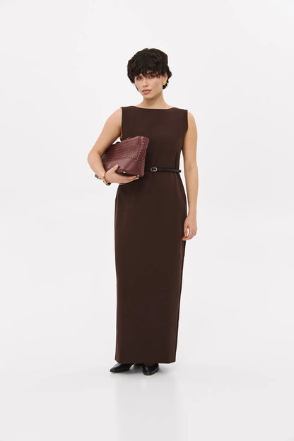Sleeveless dress, brown, (Nazarelli) VD122