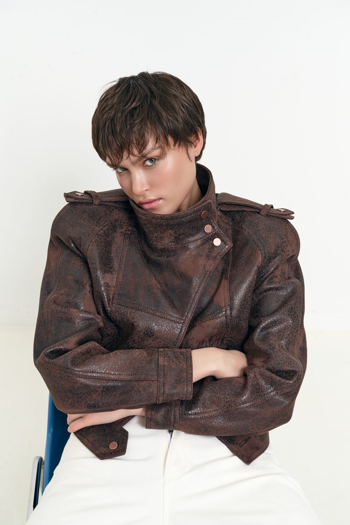 Kožená bunda se stojáčkem (TheMakers) , 2228