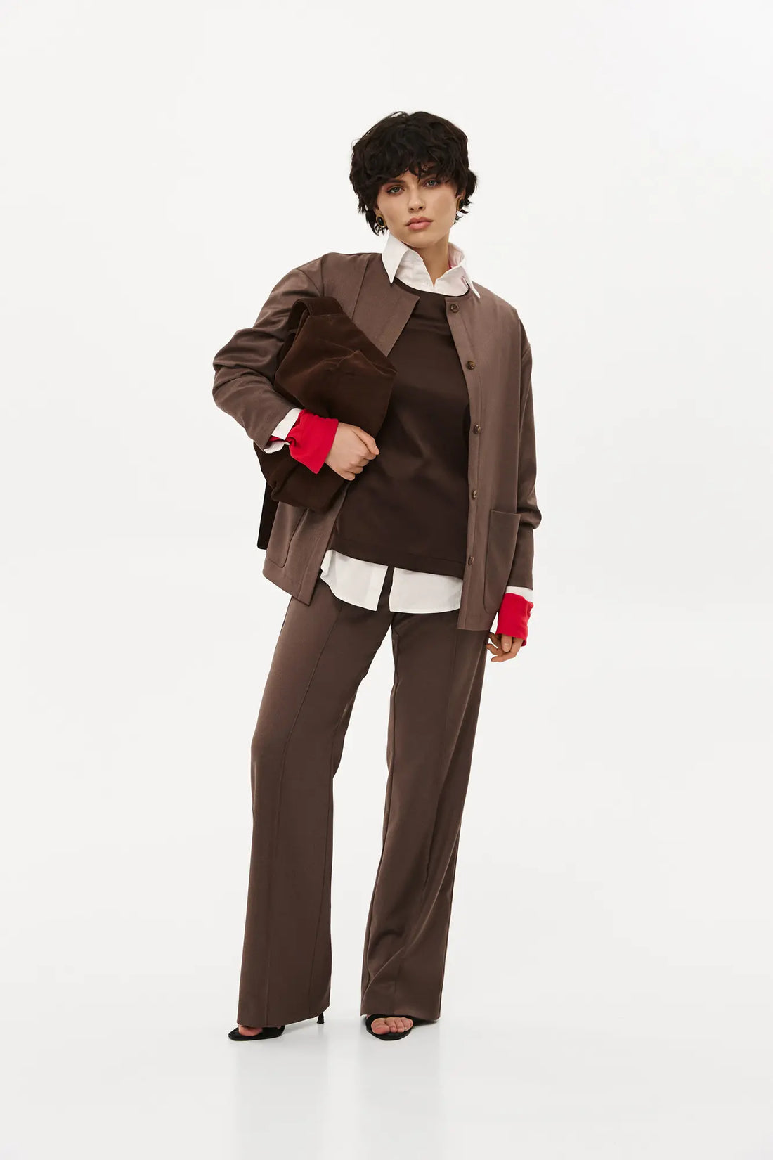 Long blazer, brown, (Nazarelli) NF-00000265